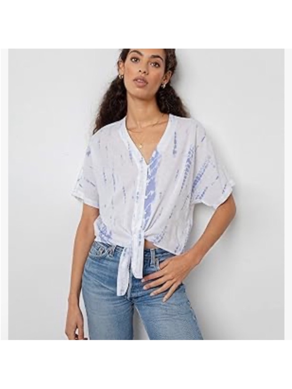 Rails Thea Cloud Tie Dye Linen Blend Button Front Top NWT Medium